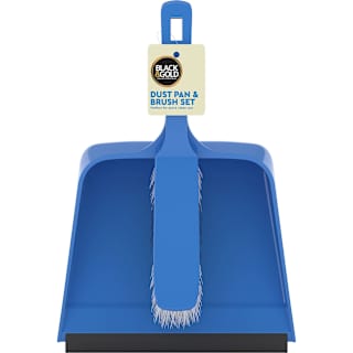 Black & Gold Dust Pan & Brush Set
