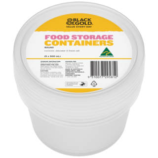 Black & Gold Round Container