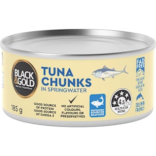 Black & Gold Tuna Chunk Springwater