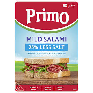 Primo25 % Less Salt Mild Salami