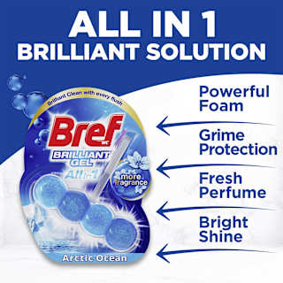 Bref Brilliant Gel Arctic Ocean Rim Block Toilet Cleaner
