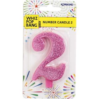 Korbond Number 2 Birthday Candle