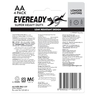 Eveready Super Heavy Duty AA Batteries