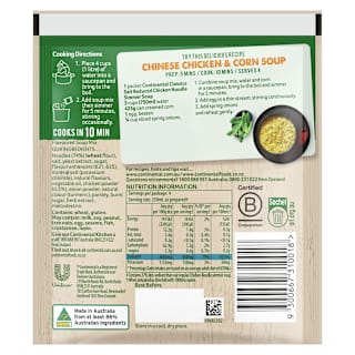 Continental Simmer Soup Chicken Noodle Salt Reduced