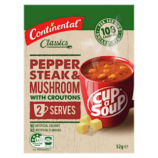 Continental Cup A Soup Pepper Steak & Mushroom With Croutons
