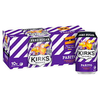 Kirks Sugar Free Pasito Passionfruit Multipack Cans Soft Drink 375mL