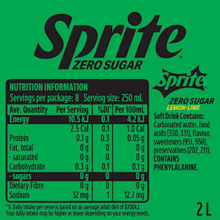 Sprite Zero Sugar Lemonade Soft Drink