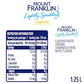 Mount Franklin Lightly Sparkling Water Lemon Bottle
