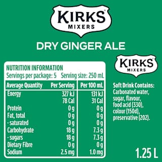 Kirks Club Dry Ginger Ale Bottle