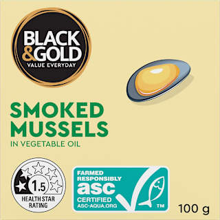 Black & Gold Smoked Mussels