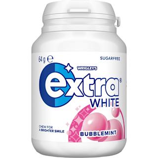 Extra White Bubblemint Chewing Gum Sugar Free Bottle