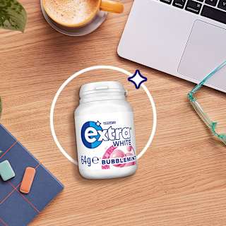 Extra White Bubblemint Chewing Gum Sugar Free Bottle