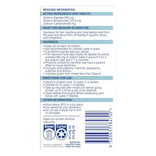 Gaviscon Chewable Tablets Peppermint Heartburn & Indigestion Relief