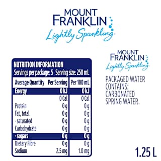 Mount Franklin Lightly Sparkling Water Natural Bottle