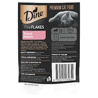 Dine Fine Flakes Tuna & Prawns Wet Cat Food Pouch
