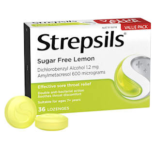 Strepsils Sore Throat Sugar Free Lemon Lozenges