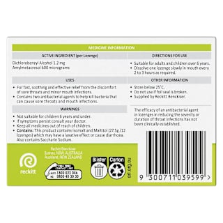 Strepsils Sore Throat Sugar Free Lemon Lozenges