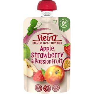 Heinz Apple, Strawberry & Passionfruit Baby Food Pouch 8+ months 120g