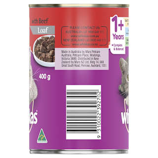 Whiskas Adult Wet Cat Food Beef Loaf