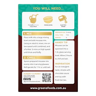Green's Temptations Mousse Mix Chocolate