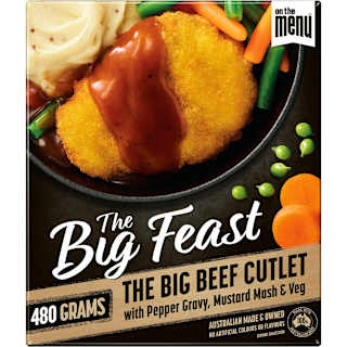 On The Menu Big Feast Beef Cutlet With Mash Frozen Meal