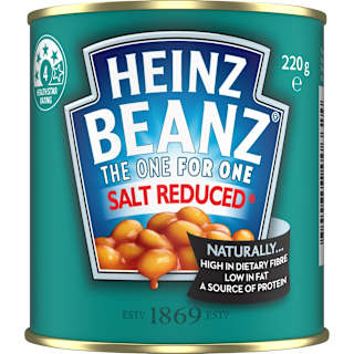 Heinz Baked Beans Salt Reduced Ring Top