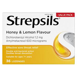 Strepsils Double Antibacterial Soothing Throat Lozenge Honey And Lemon