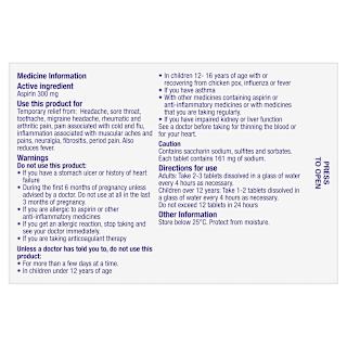 Aspro Clear Pain Relief Soluble Tablets