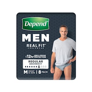 Depend Real Fit For Men's Underwear Medium