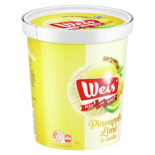 Weis Ice Cream Half & Half Pine Lime & Vanilla