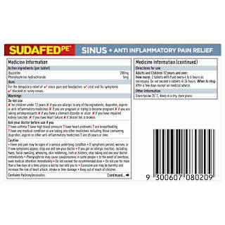 Sudafed Pe Sinus & Anti Inflammatory Double Action