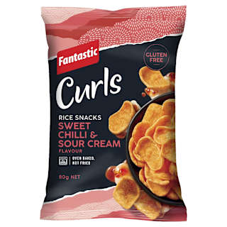 Fantastic Delites Curls Rice Snacks Sweet Chilli & Sour Cream