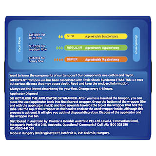 Tampax Regular Light flow tampons with applicator
