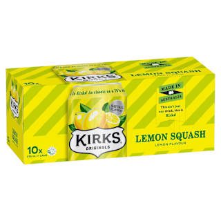 Kirks Lemon Squash Multipack Cans Soft Drink 