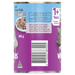 Whiskas Adult Wet Cat Food Ocean Fish Loaf Can