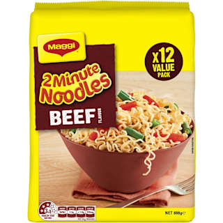 Maggi 2 Minute Instant Value Pack Noodles Beef