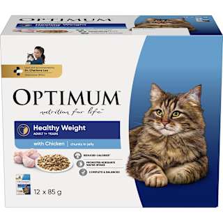Optimum Healthy Weight Wet Cat Food with Chicken Chunks In Jelly