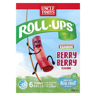 Uncle Tobys Roll-Ups Rainbow Berry