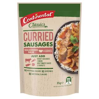 Continental Recipe Base Curried Sausages