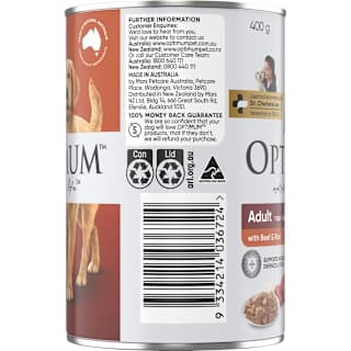 Optimum Wet Dog Food Beef & Rice Can