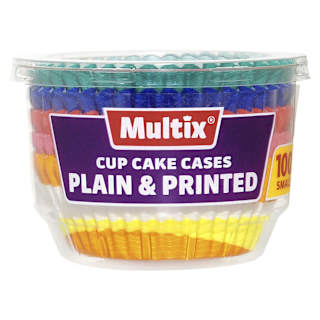 Multix Cup Cake Cases Plain & Printed Small