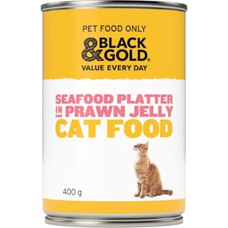 Black & Gold Cat Food Seafood Platter