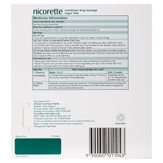 Nicorette Quit Smoking Extra Strength Icy Mint Lozenges 4 Mg