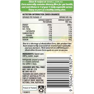 Edgell Corn Kernels No Added Salt