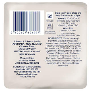 Johnson's Daily Essentials Facial Cleansing Wipes Normal Skin 25 Pack