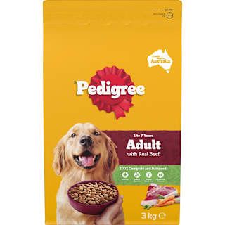 Pedigree Dry Dog Food Real Beef Bag