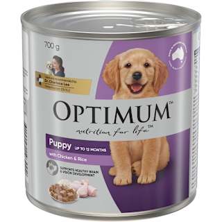 Optimum Puppy Wet Dog Food Chicken & Rice Can