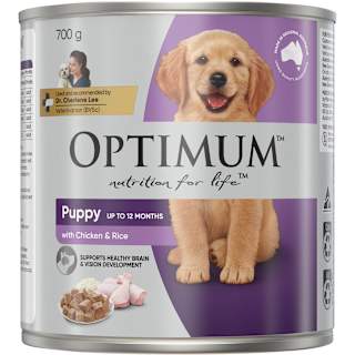 Optimum Puppy Wet Dog Food Chicken & Rice Can