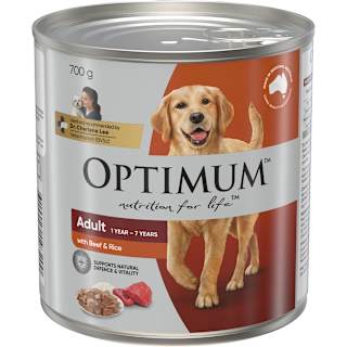Optimum Wet Dog Food Beef & Rice