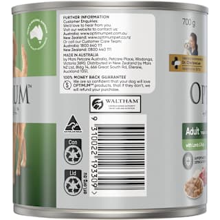 Optimum Adult Wet Dog Food with Lamb & Rice Can